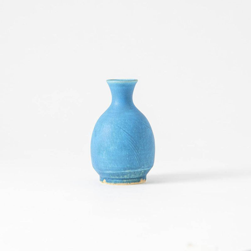 Kokuzou Kiln Turkish Blue Graze Kutani Japanese Gourd Sake Carafe - MUSUBI KILN - Handmade Japanese Tableware and Japanese Dinnerware