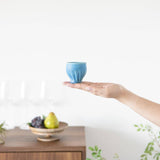 Kokuzou Kiln Turkish Blue Graze pattern Guinomi Sake Cup - MUSUBI KILN - Handmade Japanese Tableware and Japanese Dinnerware