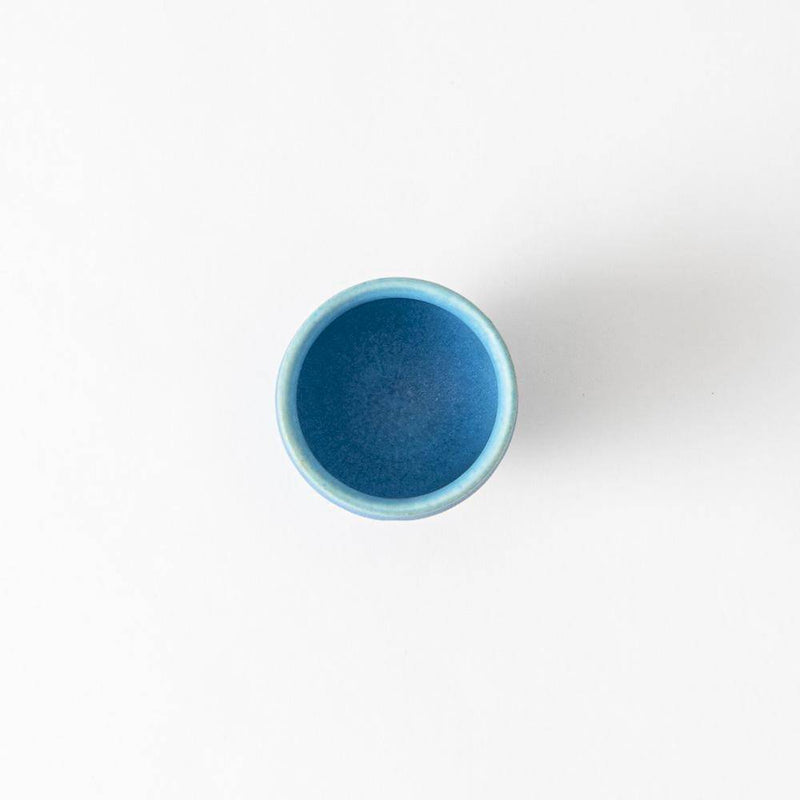 Kokuzou Kiln Turkish Blue Graze pattern Guinomi Sake Cup - MUSUBI KILN - Handmade Japanese Tableware and Japanese Dinnerware