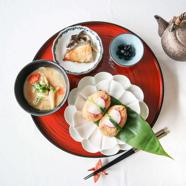 Konrai Round Shaped High Stand Yamanaka Lacquer Tray - MUSUBI KILN - Handmade Japanese Tableware and Japanese Dinnerware