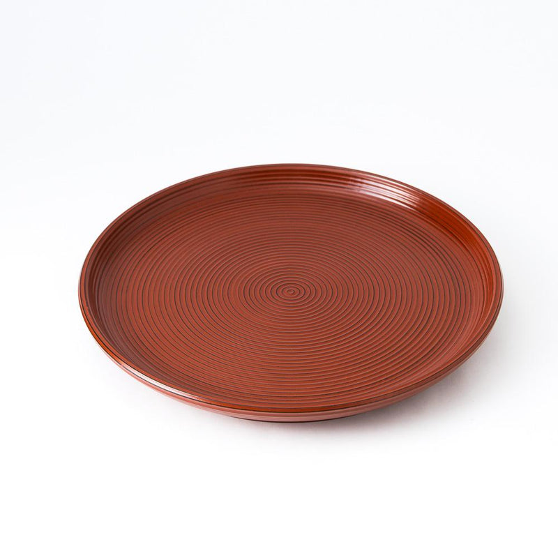 Konrai Stripe Round Shaped High Stand Yamanaka Lacquer Tray - MUSUBI KILN - Handmade Japanese Tableware and Japanese Dinnerware