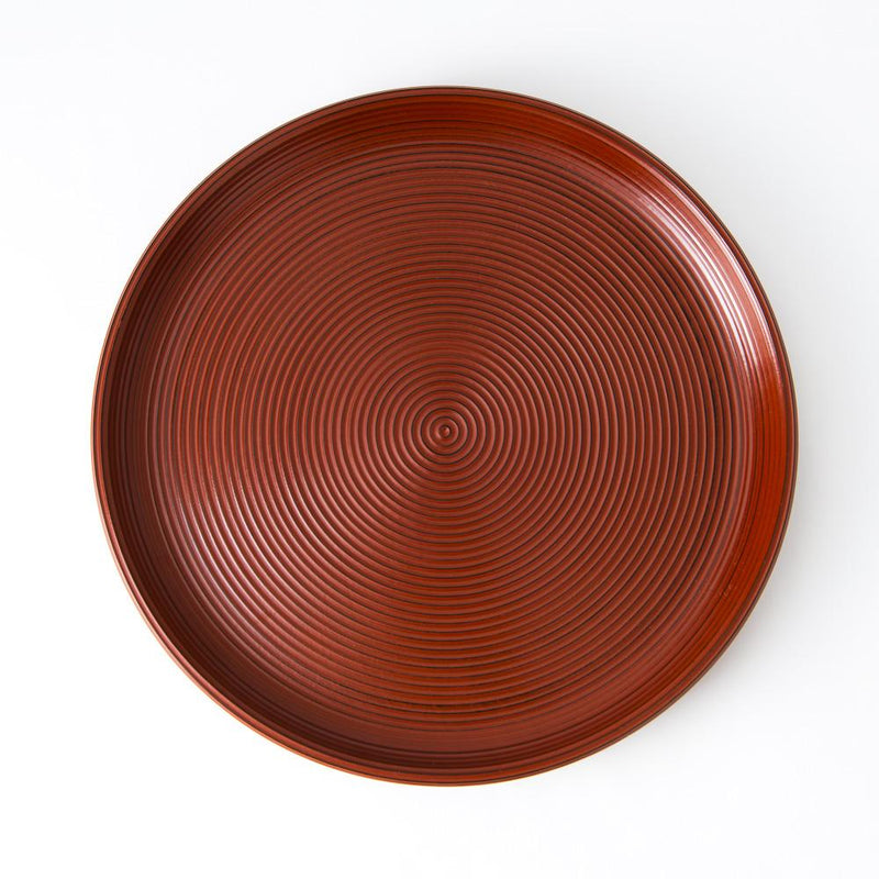 Konrai Stripe Round Shaped High Stand Yamanaka Lacquer Tray - MUSUBI KILN - Handmade Japanese Tableware and Japanese Dinnerware