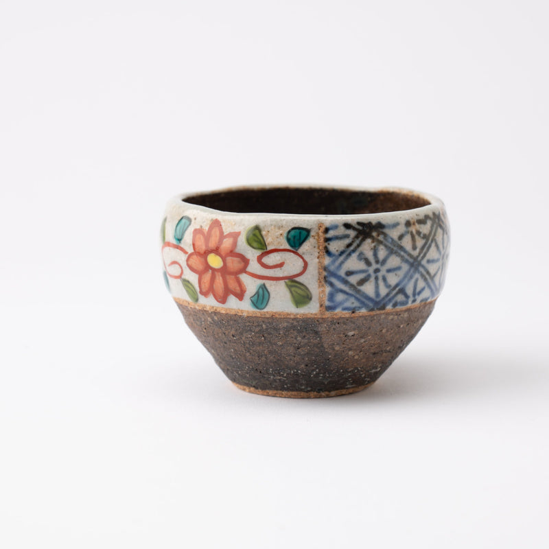 Kousai Kiln Flower Hasami Guinomi Sake Cup - MUSUBI KILN - Quality Japanese Tableware and Gift