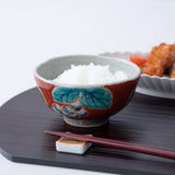 Kousai Kiln Red Grapes Hasami Ware Japanese Rice Bowl S - MUSUBI KILN - Quality Japanese Tableware and Gift