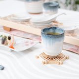 Large Blue Haze Mino Ware Japanese Teacup - MUSUBI KILN - Handmade Japanese Tableware and Japanese Dinnerware