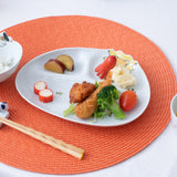 Lion Hasami Wave Children's Divided Plate - MUSUBI KILN - Quality Japanese Tableware and Gift