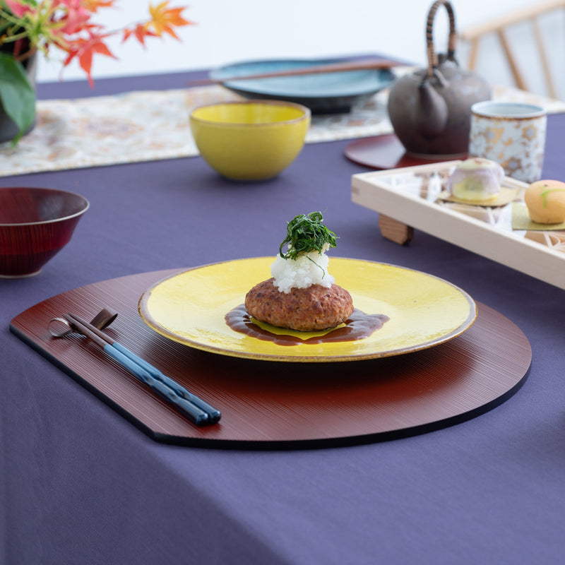MERU Flamenco Modern Mino Ware Plate 9.8in - MUSUBI KILN - Handmade Japanese Tableware and Japanese Dinnerware