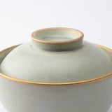 MERU Sui Gold Line Mino Ware Kobachi Bowl with lid - MUSUBI KILN - Handmade Japanese Tableware and Japanese Dinnerware