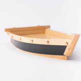 Miyabi Urushi Black Belt Kiso Woodwork Sushi Boat 14.6in - MUSUBI KILN - Handmade Japanese Tableware and Japanese Dinnerware