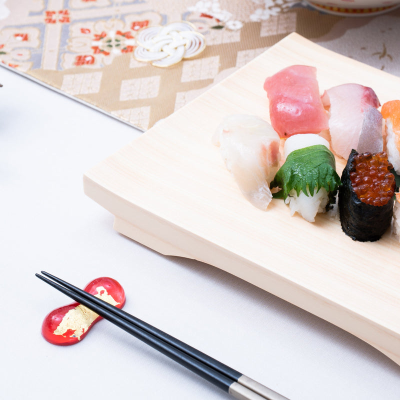Miyabi Urushi Hinoki–Cypress Kiso Woodwork Sushi Plate - MUSUBI KILN - Handmade Japanese Tableware and Japanese Dinnerware