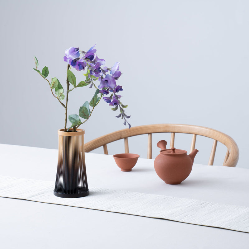 Mt. Fuji Suruga Bamboo Basketry Japanese Flower Vase - MUSUBI KILN - Handmade Japanese Tableware and Japanese Dinnerware