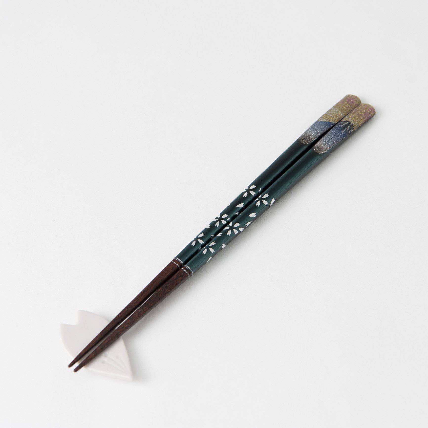 Mt.Fuji and Sakura Yamanaka Lacquer Pair Chopsticks - MUSUBI KILN - Handmade Japanese Tableware and Japanese Dinnerware