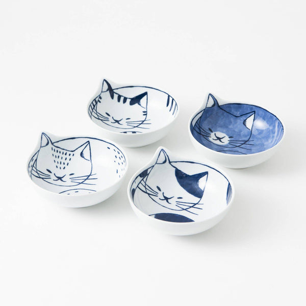 Neco Hasami Cat Bowl Set - MUSUBI KILN - Handmade Japanese Tableware and Japanese Dinnerware