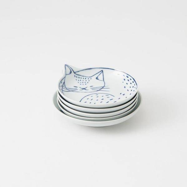 Neco Hasami Cat Plate Set - MUSUBI KILN - Handmade Japanese Tableware and Japanese Dinnerware