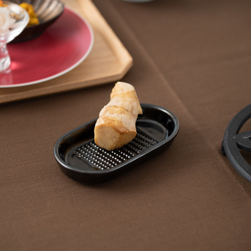 Nichijou-Sahanki Black Banko Grater Plate - MUSUBI KILN - Handmade Japanese Tableware and Japanese Dinnerware