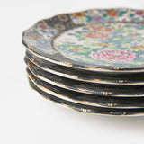 Nishiki-e Kutani Round Plate Set - MUSUBI KILN - Handmade Japanese Tableware and Japanese Dinnerware