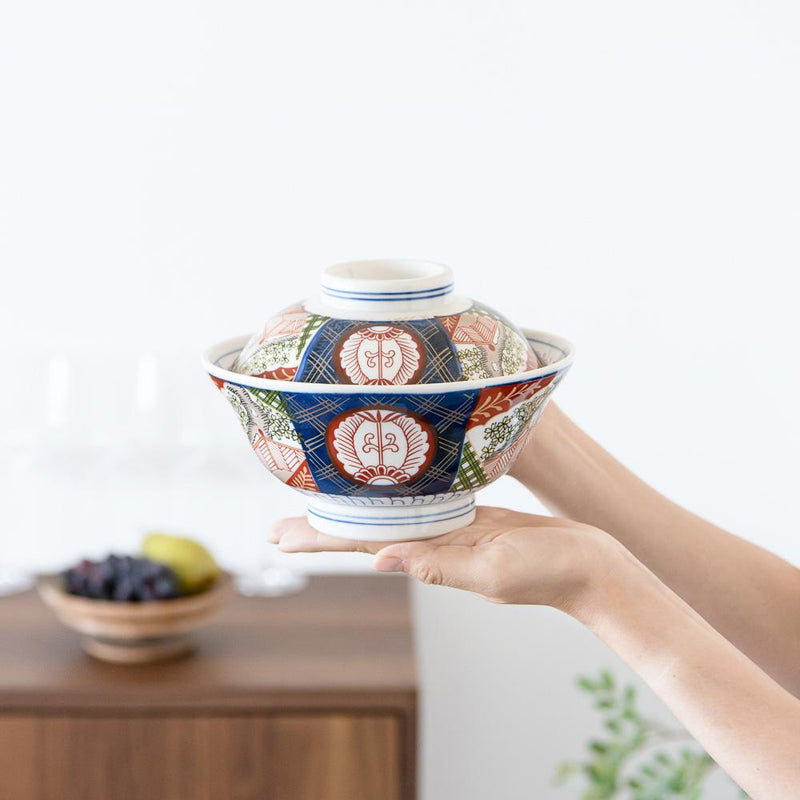 Nishiki Sakura Mino Ware Donburi Rice Bowl with Lid M - MUSUBI KILN - Handmade Japanese Tableware and Japanese Dinnerware