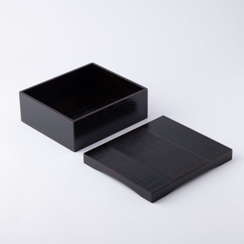Nunome Line Yamanaka Lacquer Square Bento Box - MUSUBI KILN - Handmade Japanese Tableware and Japanese Dinnerware