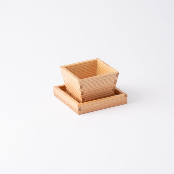 Odate Kougeisha Masu Magewappa Guinomi Sake Cup and Coaster - MUSUBI KILN - Handmade Japanese Tableware and Japanese Dinnerware