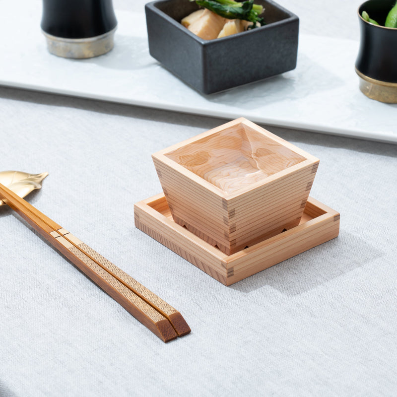 MIRANDA STYLE OMOERAKU Handcrafted Japanese Cedar Masu Box Sake Cup -  Globalkitchen Japan