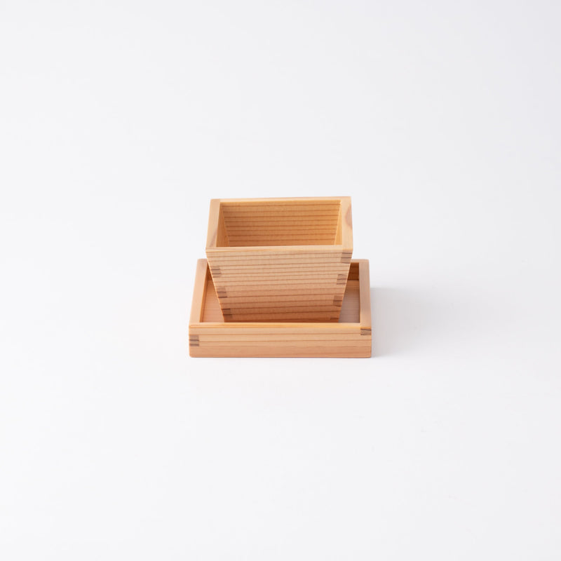 Odate Kougeisha Masu Magewappa Guinomi Sake Cup and Coaster - MUSUBI KILN - Handmade Japanese Tableware and Japanese Dinnerware
