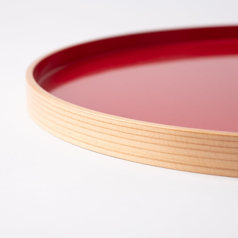 Odate Kougeisha Red Magewappa Round Tray - MUSUBI KILN - Handmade Japanese Tableware and Japanese Dinnerware