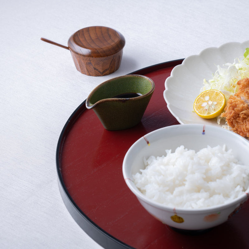 Olive Green Mino Ware Sauce Container - MUSUBI KILN - Handmade Japanese Tableware and Japanese Dinnerware