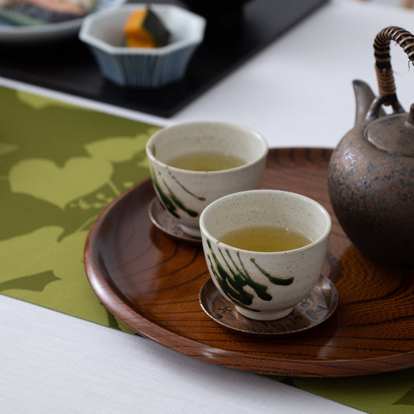 Oribe Green Mino Ware Japanese Teacup - MUSUBI KILN - Handmade Japanese Tableware and Japanese Dinnerware