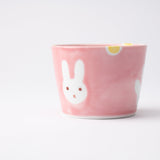Oshin Kiln Pink Rabbit Hasami Children's Small Cup - MUSUBI KILN - Quality Japanese Tableware and Gift