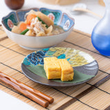 Peony Kutani Round Plate Set - MUSUBI KILN - Handmade Japanese Tableware and Japanese Dinnerware