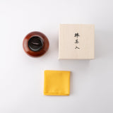 Persimmon Yamanaka Lacquerware Tea Canister - MUSUBI KILN - Handmade Japanese Tableware and Japanese Dinnerware