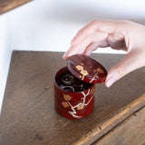 Plum Maki-e Yamanaka Lacquerware Small Three Tiered Box - MUSUBI KILN - Quality Japanese Tableware and Gift