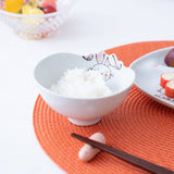 Rabbit Hasami Wave Japanese Rice Bowl S - MUSUBI KILN - Quality Japanese Tableware and Gift