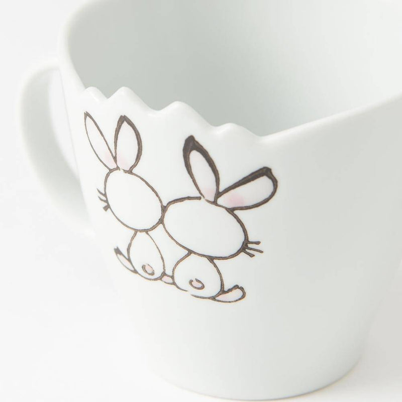 Rabbit Hasami Wave Mug - MUSUBI KILN - Handmade Japanese Tableware and Japanese Dinnerware