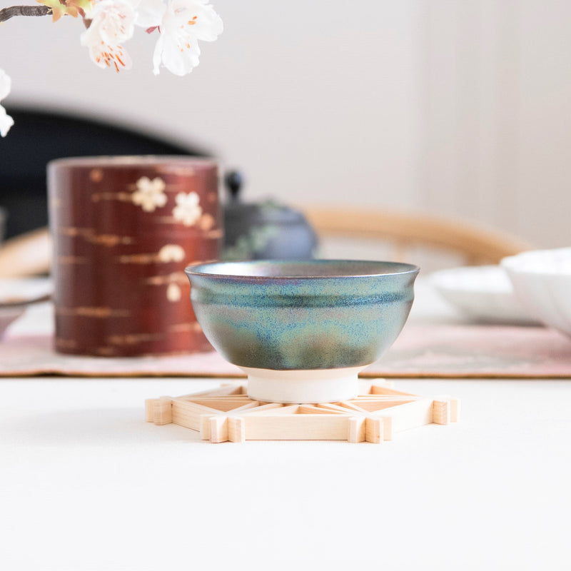 Rainbow Black Mino Ware Japanese Teacup - MUSUBI KILN - Handmade Japanese Tableware and Japanese Dinnerware