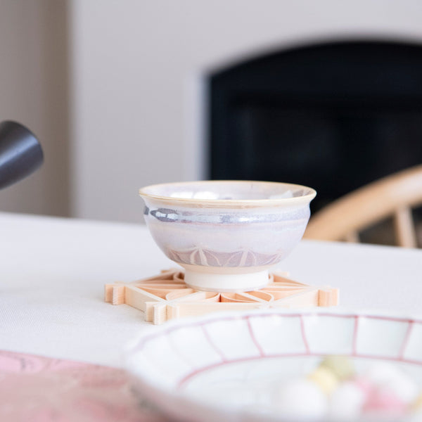 Rainbow White Mino Ware Japanese Teacup - MUSUBI KILN - Handmade Japanese Tableware and Japanese Dinnerware