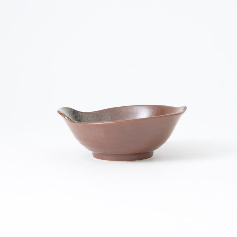 Red Brown Mino Ware Tonsui Bowl - MUSUBI KILN - Handmade Japanese Tableware and Japanese Dinnerware