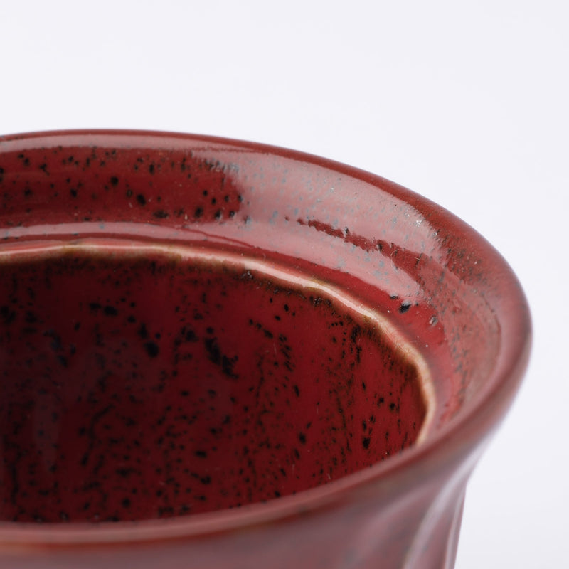 Red Glaze Mino Ware Sauce Container with Lid - MUSUBI KILN - Handmade Japanese Tableware and Japanese Dinnerware