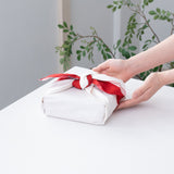 Red Katami-Gawari Furoshiki Wrapping Cloth 27in - MUSUBI KILN - Handmade Japanese Tableware and Japanese Dinnerware