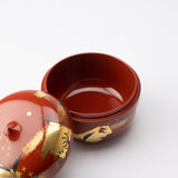 Red Spring Flowers Yamanaka Lacquerware Candy Box - MUSUBI KILN - Handmade Japanese Tableware and Japanese Dinnerware