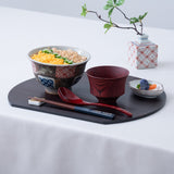 Reversible Half Moon Hegi-me Yamanaka Lacquerware Placemat - MUSUBI KILN - Quality Japanese Tableware and Gift