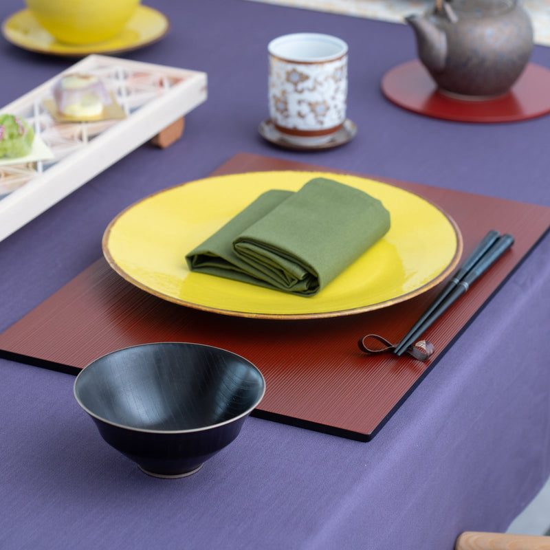 Reversible Rectangle Hegi-me Yamanaka Lacquerware Placemat - MUSUBI KILN - Handmade Japanese Tableware and Japanese Dinnerware