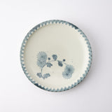 Ri Sanpei Chrysanthemums Pattern Arita Round Plate - MUSUBI KILN - Handmade Japanese Tableware and Japanese Dinnerware