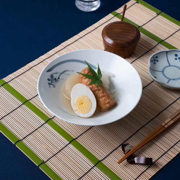 Ri Sanpei Orchid Arita Bowl - MUSUBI KILN - Handmade Japanese Tableware and Japanese Dinnerware
