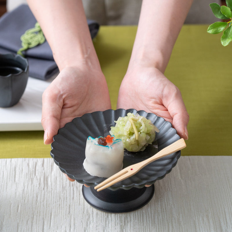 RINKA Usuki Compote Footed Plate - MUSUBI KILN - Handmade Japanese Tableware and Japanese Dinnerware