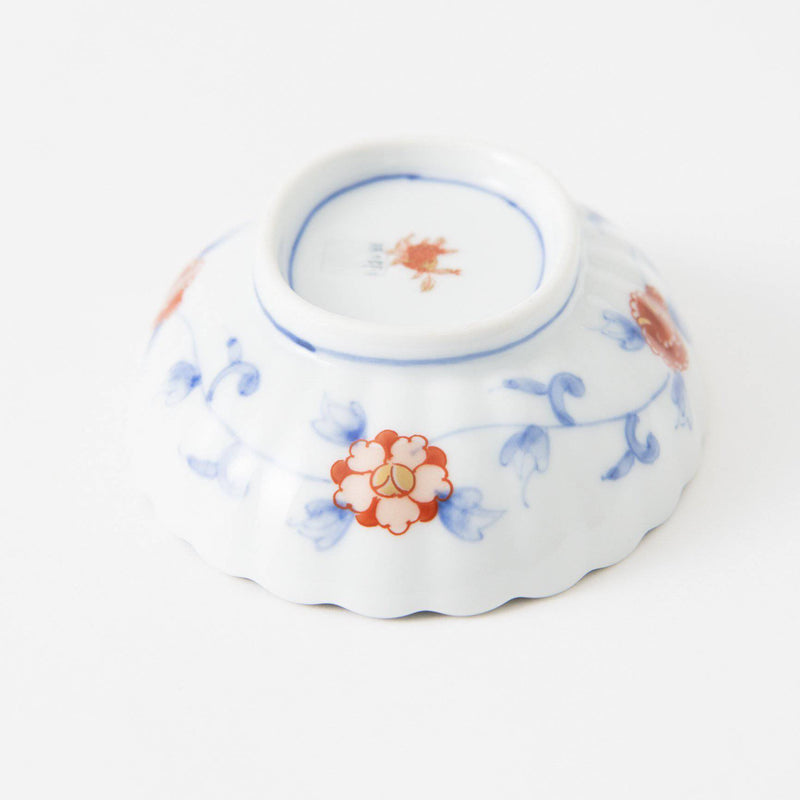 Rinkuro Kiln Old Imari Flower Hasami Bowl A - MUSUBI KILN - Handmade Japanese Tableware and Japanese Dinnerware