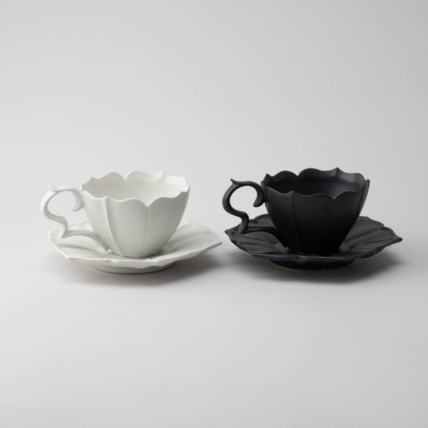 RYOUKA Usuki Teacup And Saucer - MUSUBI KILN - Handmade Japanese Tableware and Japanese Dinnerware