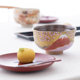 Sakura and Mt.Fuji Kutani Matcha Bowl Chawan - MUSUBI KILN - Quality Japanese Tableware and Gift