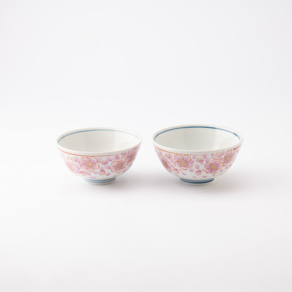 Sakura Kutani Japanese Rice Bowl Pair - MUSUBI KILN - Quality Japanese Tableware and Gift