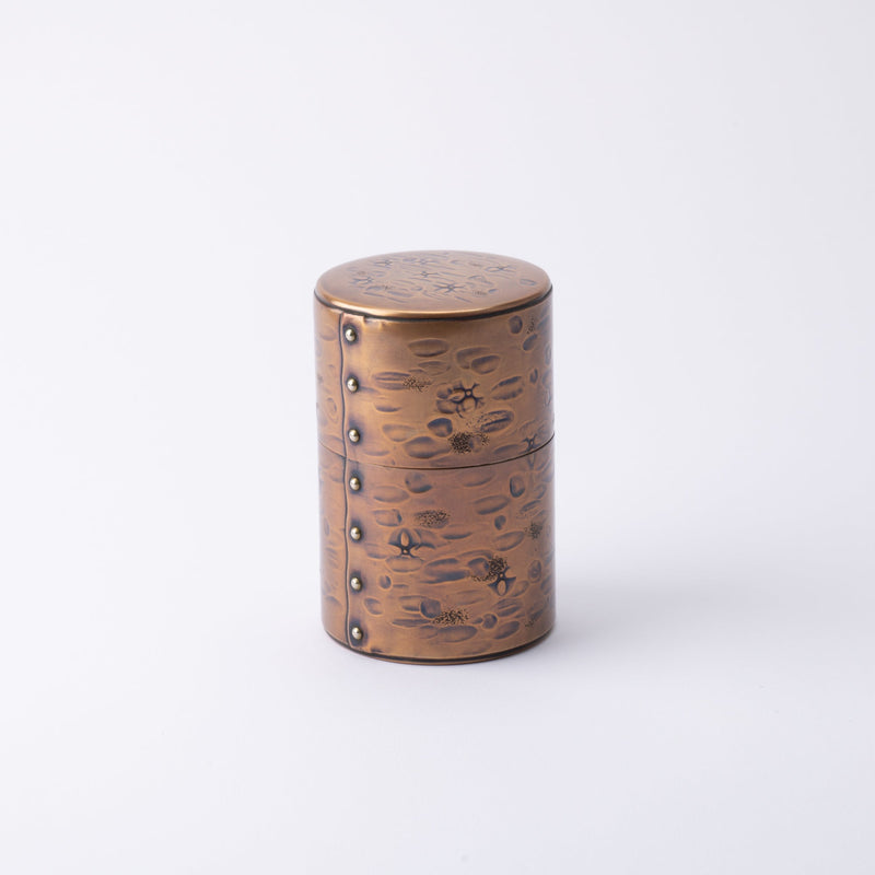 Seigado Golden Brown Copper Tea Canister - MUSUBI KILN - Handmade Japanese Tableware and Japanese Dinnerware